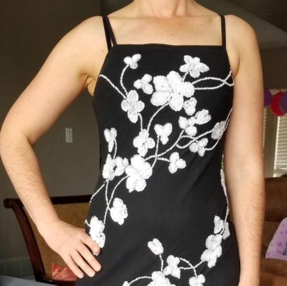 Vintage Black Bias Cut Marina Bresler Dress